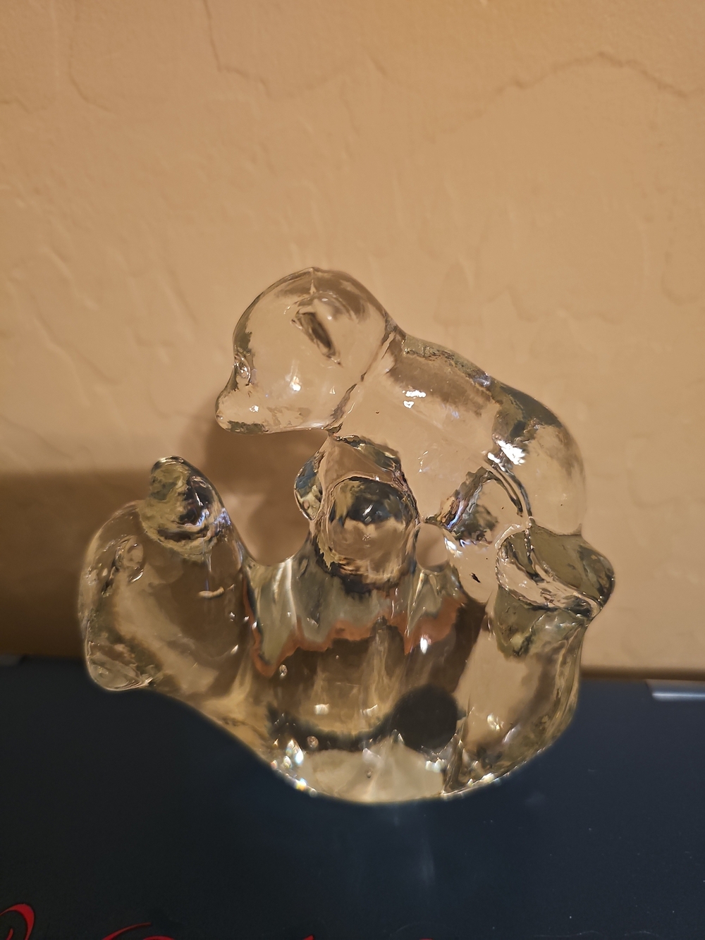 Clear Glass Polar Bear Figurine Home Art - Unbranded